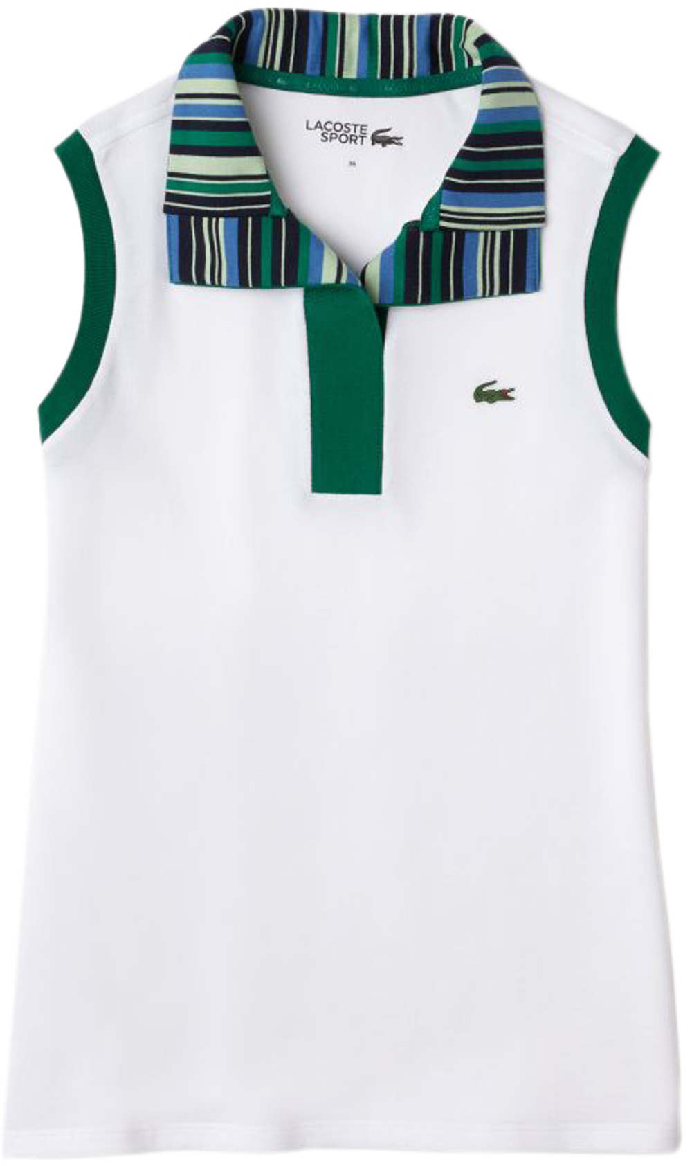 Женское поло Lacoste SPORT Stretch Piqué Golf Polo Shirt - white/green/navy blue