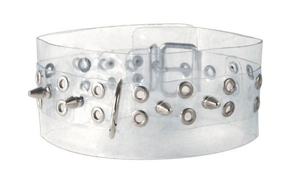 Прозрачный ошейник с шипами (Цвет: прозрачный)