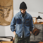 Джинсовая рубашка из плотного хлопка для мужчин.