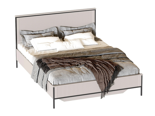 Спальня "НОРА" Кровать 1600 (Персидский жемчуг/Вереск Ромено) Матрасное основание включено (ламели)