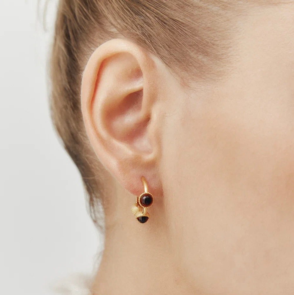 Серьги КОЛТ позолота с гранатами