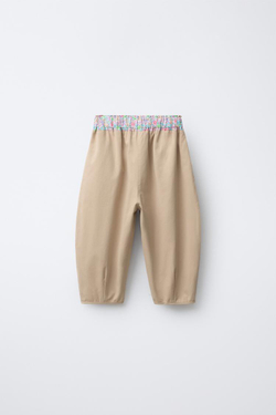 ZARA БРЮКИ BAGGY ЦВЕТОЧНЫЙ ПРИНТ, ХАКИ