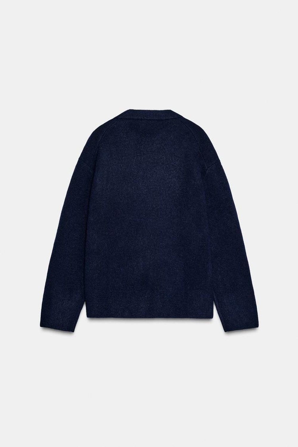 ZARA ОДНОТОННЫЙ СВИТЕР, МОРСКОЙ СИНИЙ