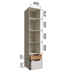 Шкаф-пенал Лилль с полками и штангой дуб крафт белый/дуб крафт табачный