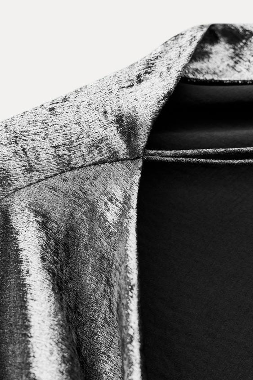 ZARA ТОП ИЗ ТКАНИ С МЕТАЛЛИЧЕСКИМ БЛЕСКОМ — ZW COLLECTION, СЕРЕБРИСТЫЙ