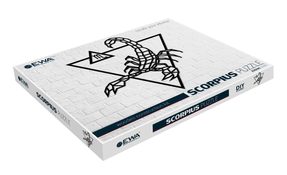 Деревянный декор настенный, панно, сборная модель EWA Design Знаки Зодиака Скорпион