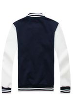 Бомбер темно-синий с белым фото спина