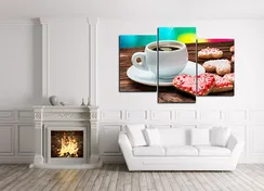 Модульная картина " Любовь как чашка горячего кофе "