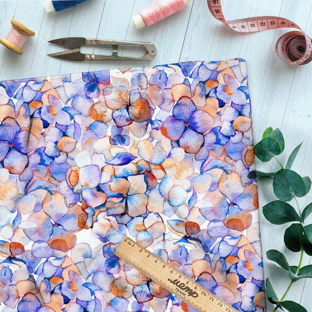 Ткань оксфорд 600 «цветы на воде» клод моне