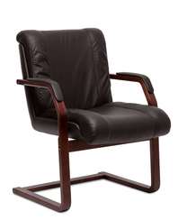 Кресло для посетителей Master C коричневая кожа