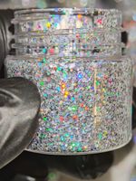 Блёстки Глиттеры 801-06мм - Серебро голографик - универсальные