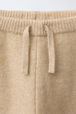 ZARA ТРИКОТАЖНЫЕ БРЮКИ-ДЖОГГЕРЫ С ПРИНТОМ «МЕДВЕЖАТА», РЫЖЕВАТО-КОРИЧНЕВЫЙ