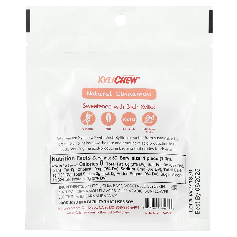 XyliDENT, Xylichew, натуральная корица, 50 шт., 65 г (2,29 унции)