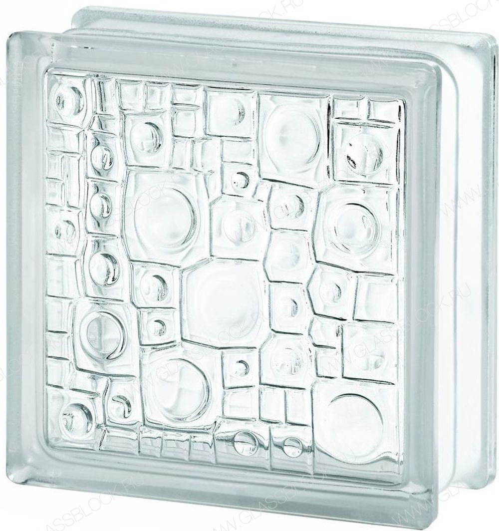 Стеклоблок Vitrablok Губка 19x19x8 - Бесцветный