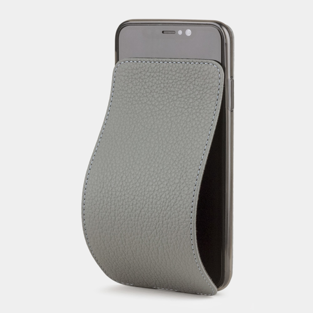 Чехол для iPhone XS Max из натуральной кожи теленка, серого цвета