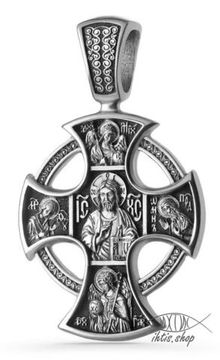 Господь.Арх-ы Михаил и Гавриил.Ангел Хрн. Свт.Николай Угодник Сергий Радонежский. Православный крест