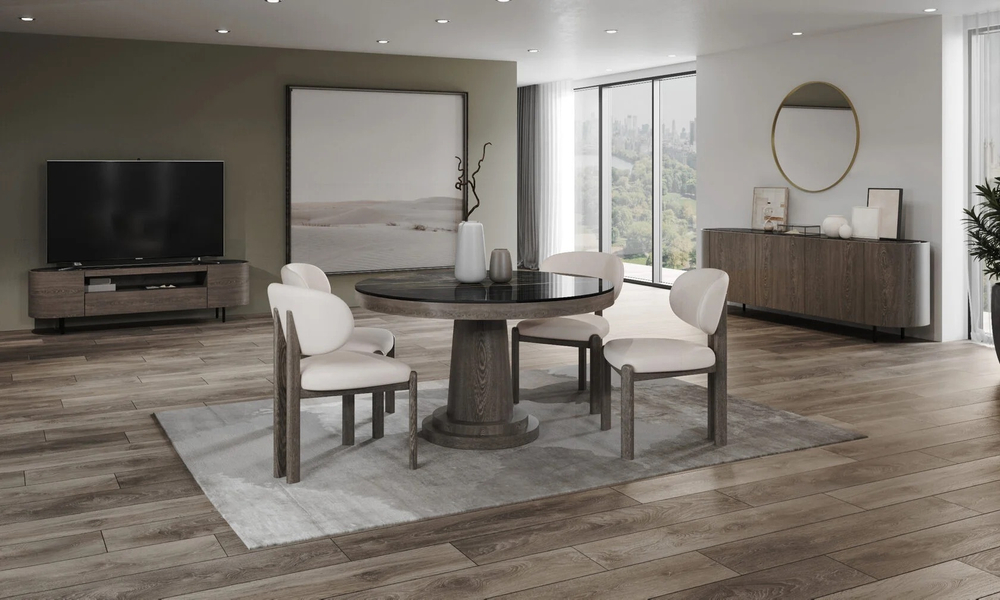 Стол круглый Лютон с керамикой Люкс