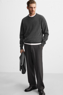 ZARA БРЮКИ RELAXED-FIT, АНТРАЦИТОВО-СЕРЫЙ