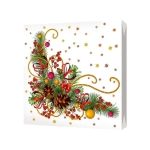 Салфетки бумажные круглые RONDO Новогодний венок, d-32см, 3 слоя, 12л