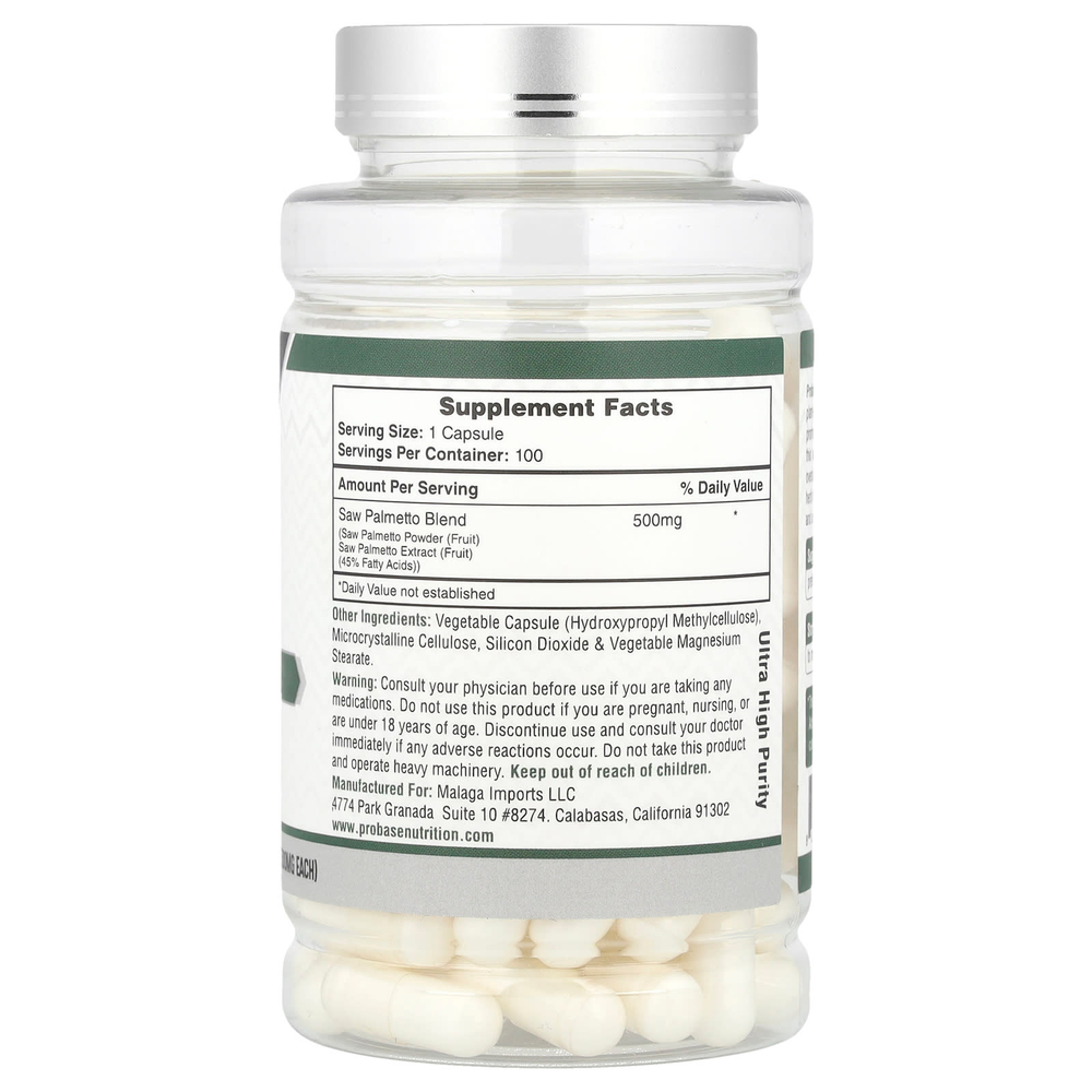 Probase Nutrition, Сереноа, 500 мг, 100 капсул