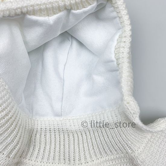 Шапка-шлем демисезонная "Шоколадка" молочная