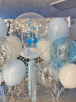 Воздушные шары на выписку мальчика голубые №47