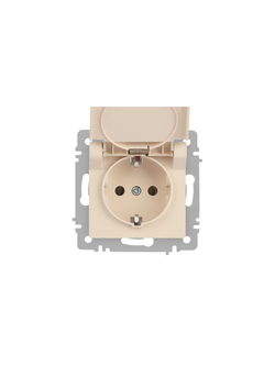 Розетка 1-м СП Accent 6-203-02 16А IP20 250В 2P+E Schuko с крышкой сл.кость Intro Б0063716