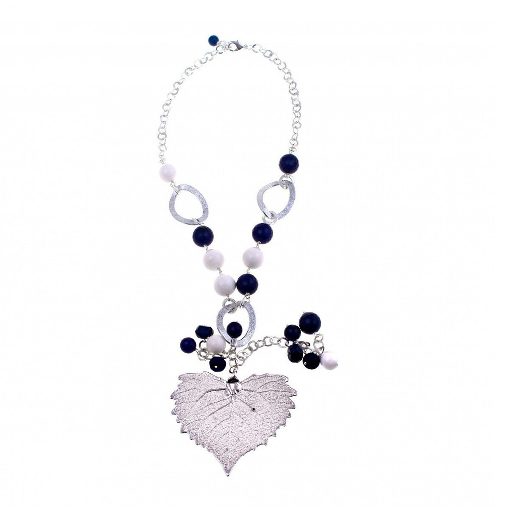 Колье лист Ester Bijoux Тополь CL966/34-S/BL BW
