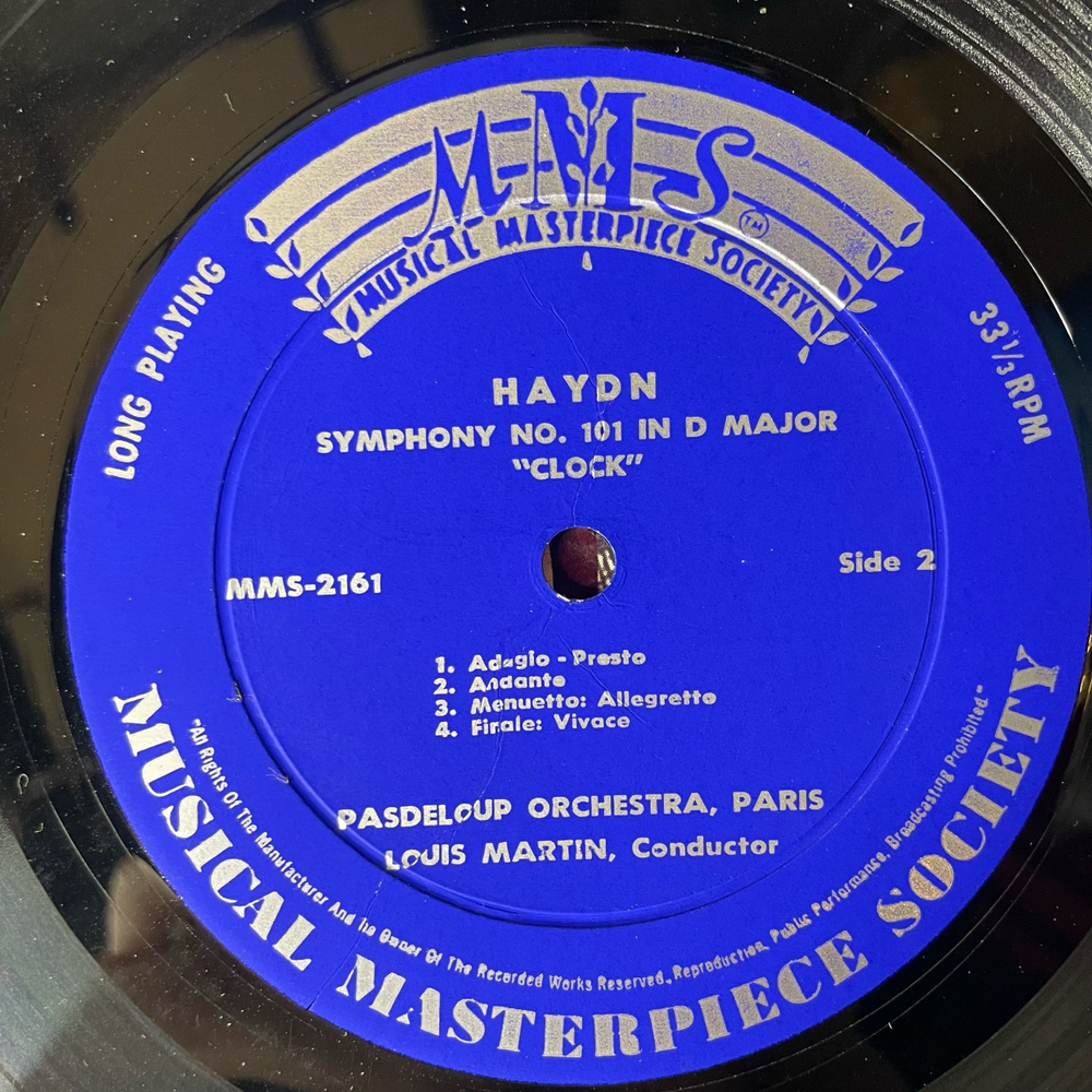 Винтажная виниловая пластинка LP Haydn Гайдн, Paris Symphonie Nr. 104 In D-dur London, Symphonie Nr. 101 In D-dur Die Uhr (Германия 1967)