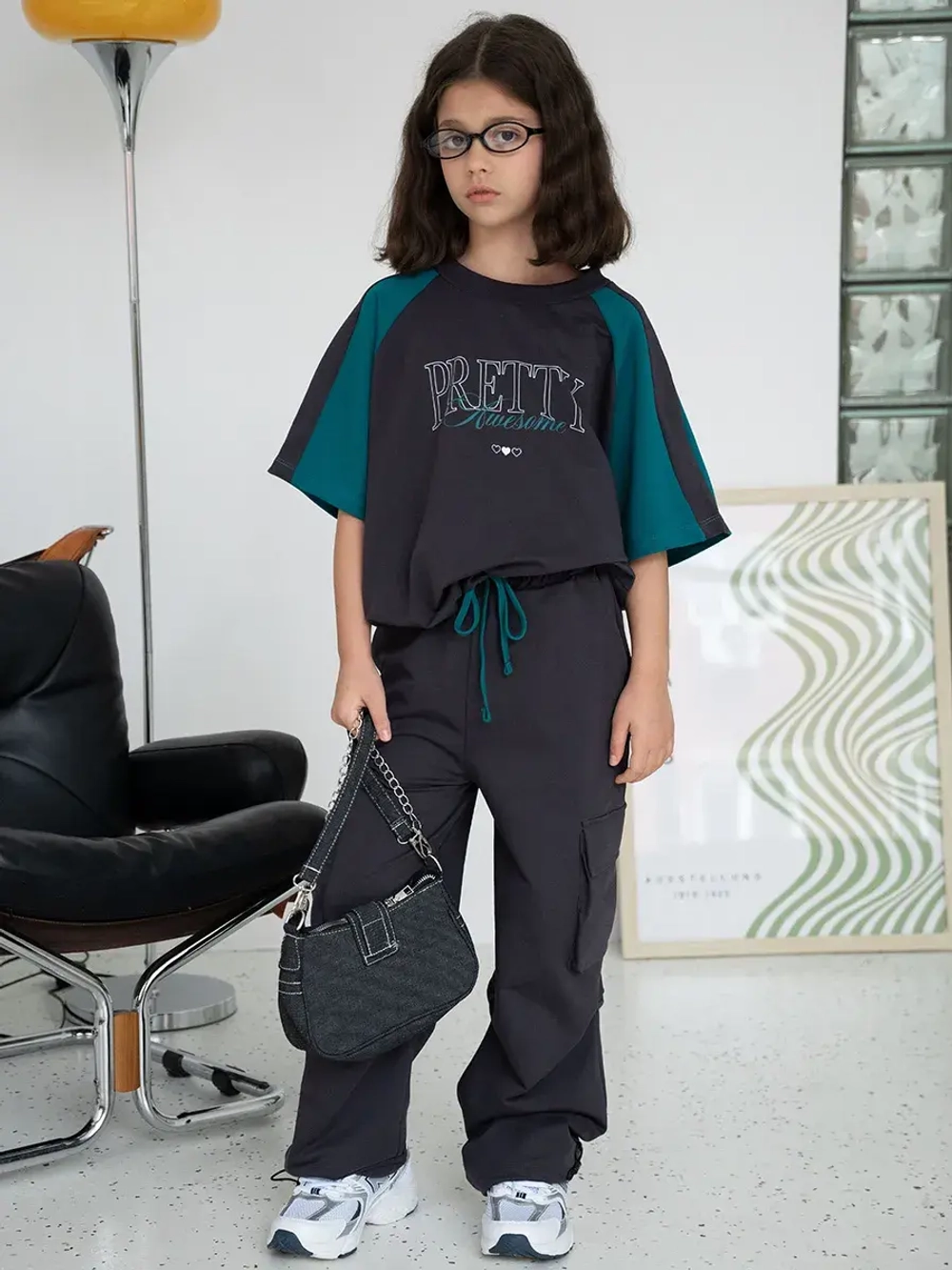 Костюм для девочки, футболка и штаны