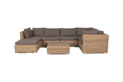 "Лунго" трансформирующаяся лаунж-зона из искусственного ротанга, цвет соломенный