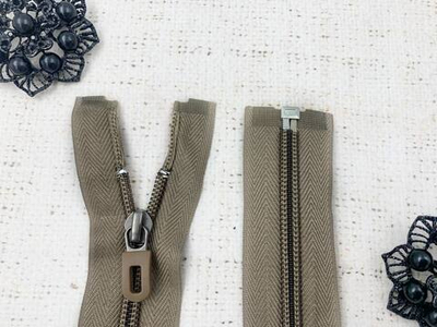 Молния спираль, Т7, L 77 см, тёмно-бежевый