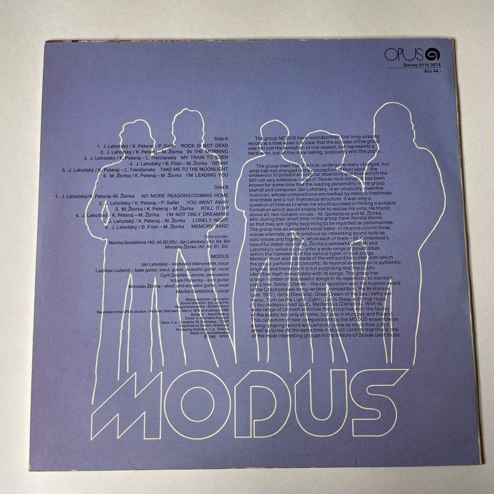 Винтажная виниловая пластинка LP Modus (Чехословакия 1981)