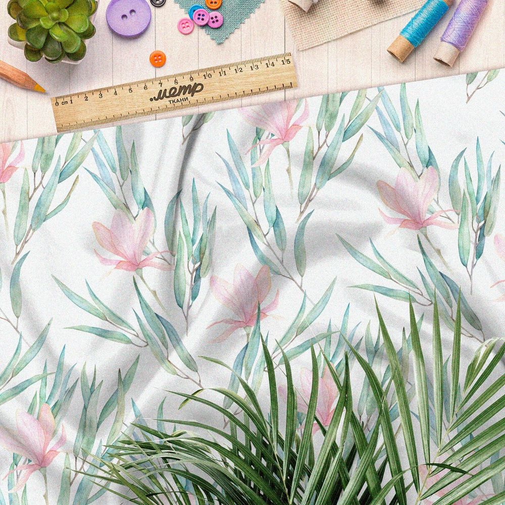 Ткань оксфорд 600 драматический цветочный штрих