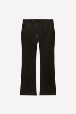 ZARA X LUDOVIC DE SAINT SERNIN БРЮКИ ВИСКОЗНО-ШЁЛКОВЫЕ FLARE FIT, ТЕМНО-КОРИЧНЕВЫЙ