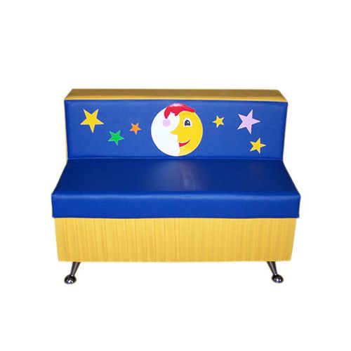 Диван прямая секция на хромированных ножках с аппликацией "Луна"