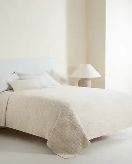 ZARA HOME ВАФЕЛЬНОЕ ПОКРЫВАЛО, СЕРЫЙ