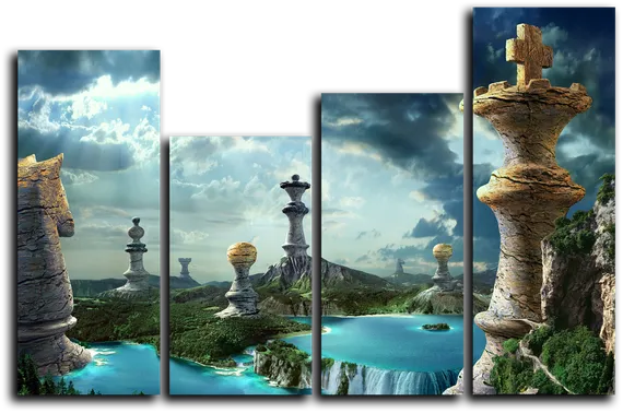 Модульная картина "Шахматные фигуры"