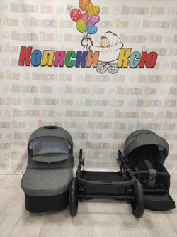Коляска модульная Indigo Charlotte Sity cs 04 (черный+т.серый)