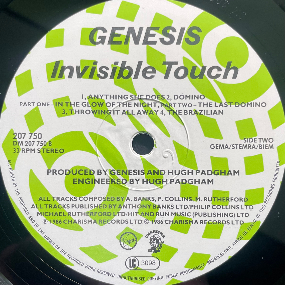 Genesis - Invisible Touch (Германия 1986г.)