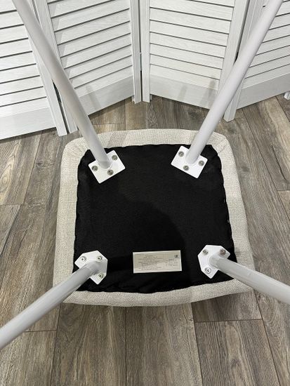 Стул BRANDY WZ2042-18 белая галька, фактурный велюр/ белый каркас