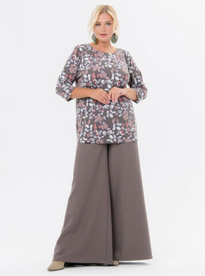 Брюки-клеш из костюмной ткани, платиново-серый