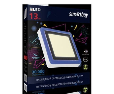 Светильник потолочный светодиодный накладной с подсветкой 13w 3000K