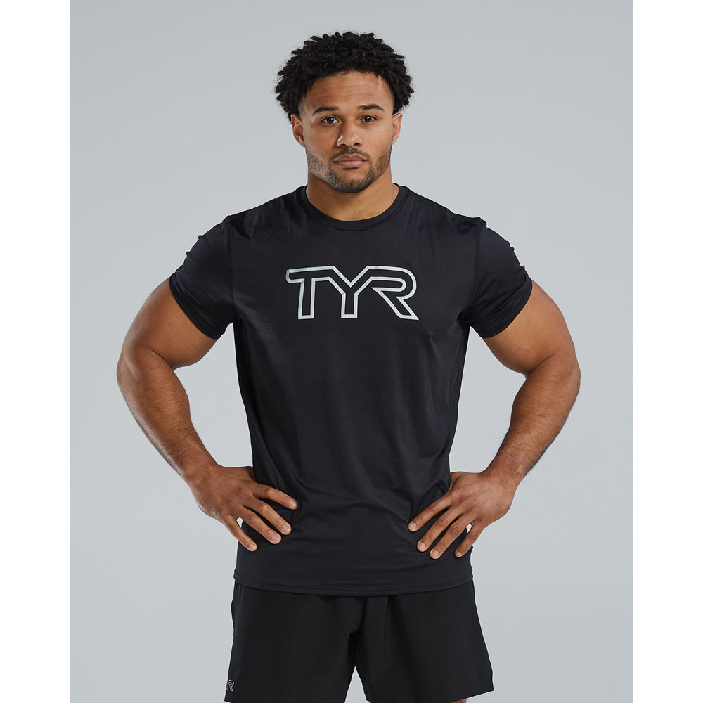Футболка мужская TYR MEN'S AIRTEC TEE BIG LOGO SOLID/HEATHER - T44000-001