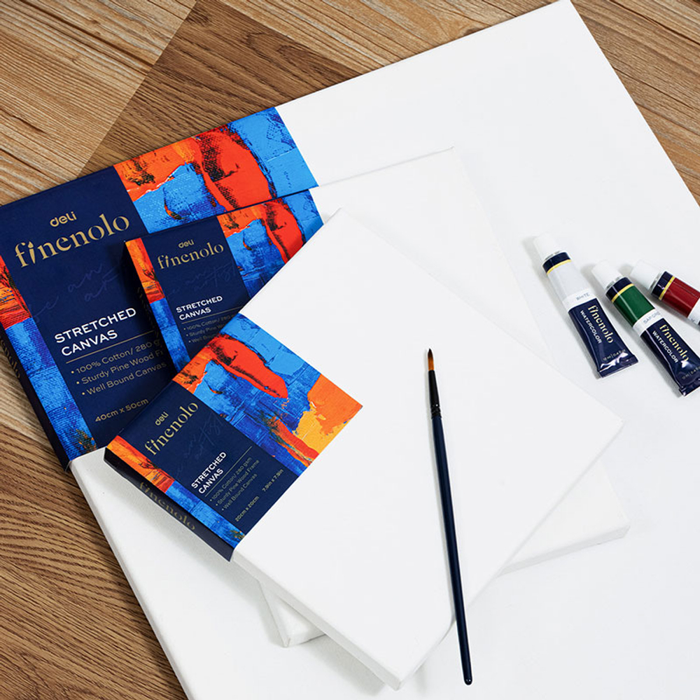 Холст на подрамнике DELI "Finenolo", 30х40 см, 280 г/м2, среднее зерно, хлопок