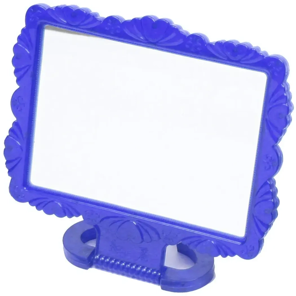 Зеркало настольное в пластиковой оправе «Резная окантовка» прямоугольник, подвесное 20*17см