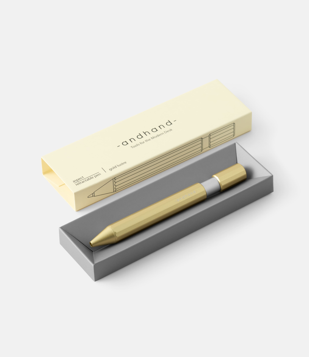 Andhand Aspect Retractable Pen Gold Lustre — ручка-роллер из аллюминия