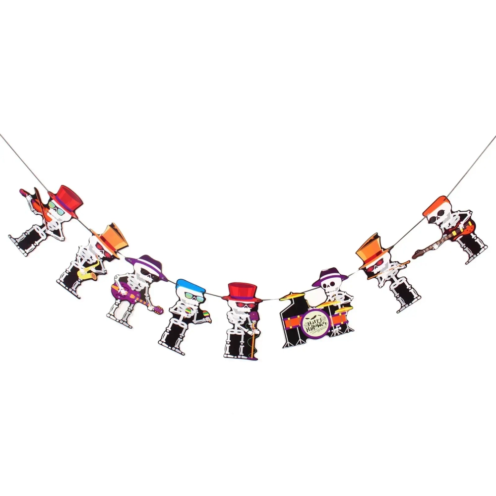 Растяжка бумажная «Helloween - Музыкальные скелетоны» 3 м