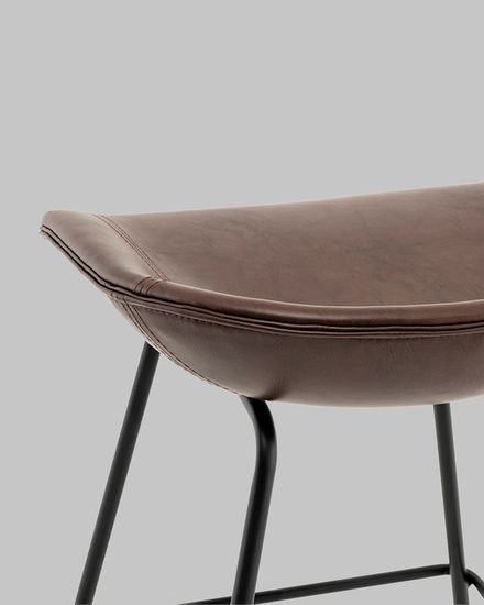 Стул полубарный Фуриоса экокожа коричневый