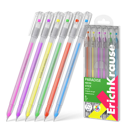 Набор гелевых ручек EK Paradise Stick Neon 6цв. 0,5мм